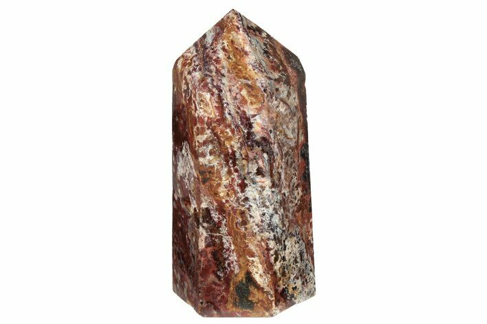 Polished, Red Chaos Brecciated Jasper Tower - Madagascar #210286